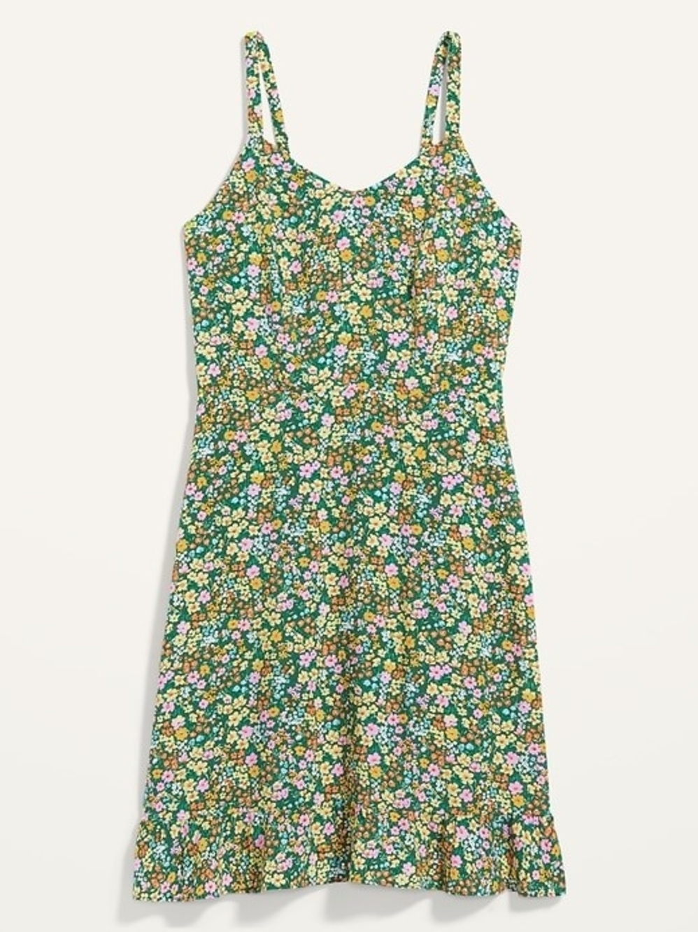 Old Navy Green Floral Sun Dress